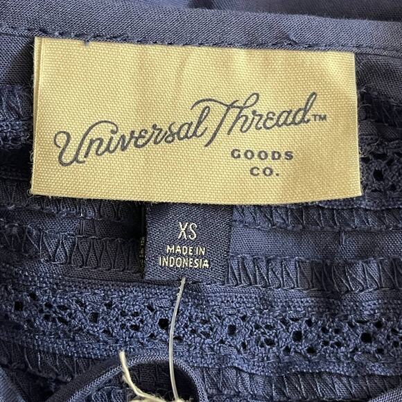 New Universal Thread Womens Blouse XS Blue V Neck Long Sleeve Lightweight Boho - Picture 8 of 13